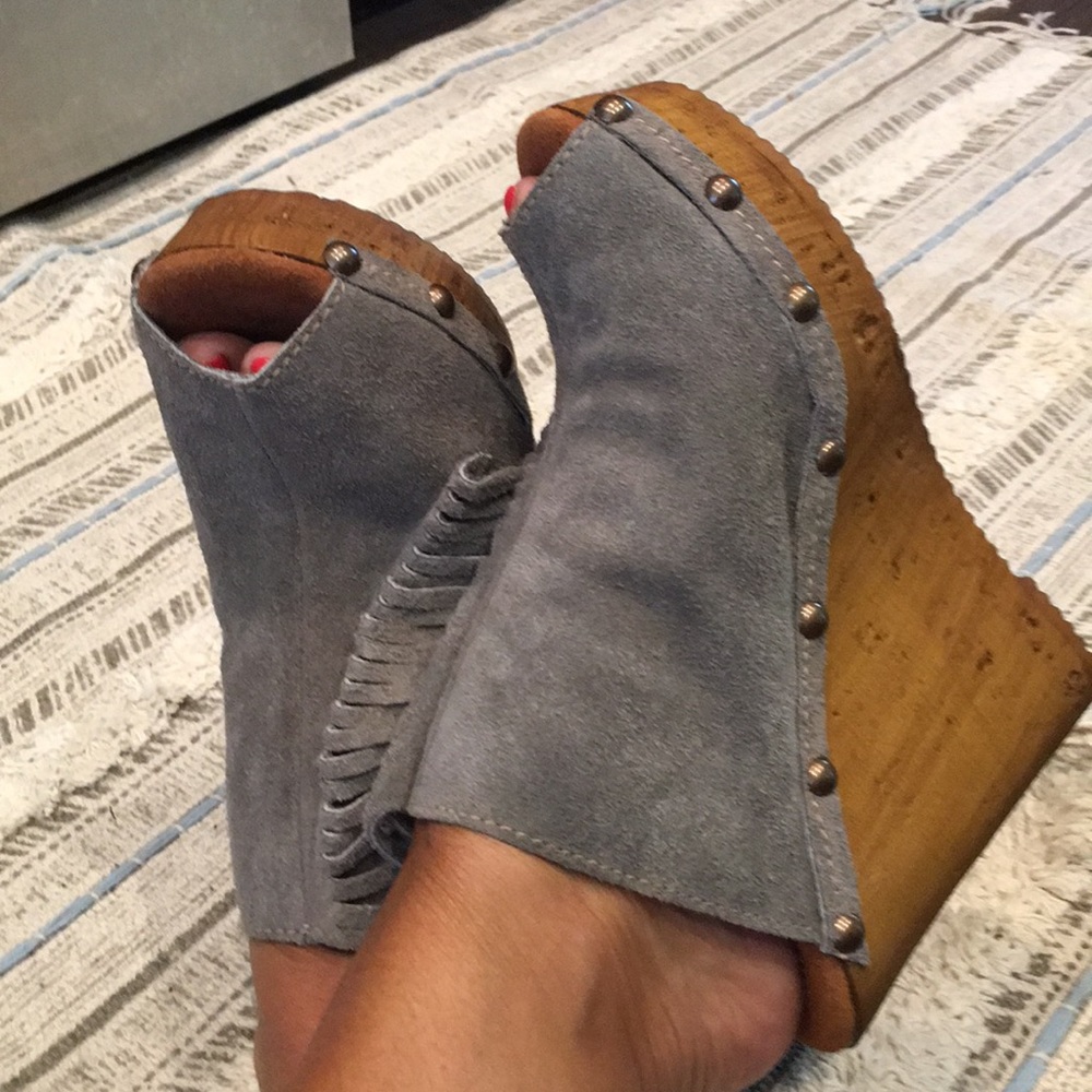 Suede wedges